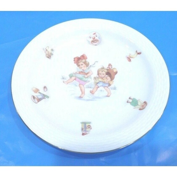 Johann Haviland Child Dishes Bowl Plate Children Playing Gold Trim Bavaria - Picture 2 of 4